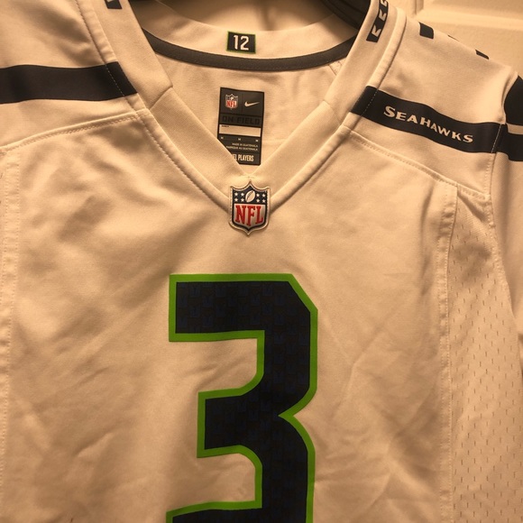 Nike Players NFL Seattle Seahawks #3 Wilson Jersey White Size Medium - Picture 11 of 14